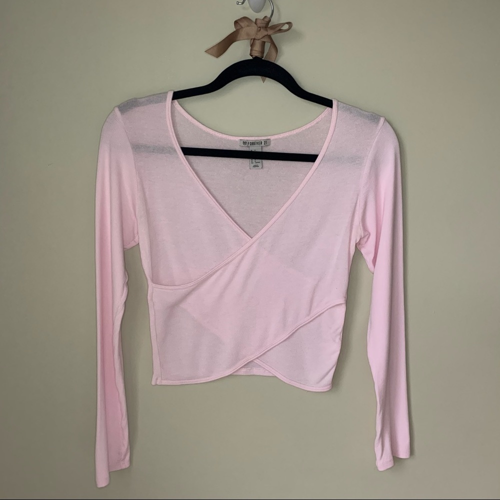 Baby Pink Wrap Crop Top